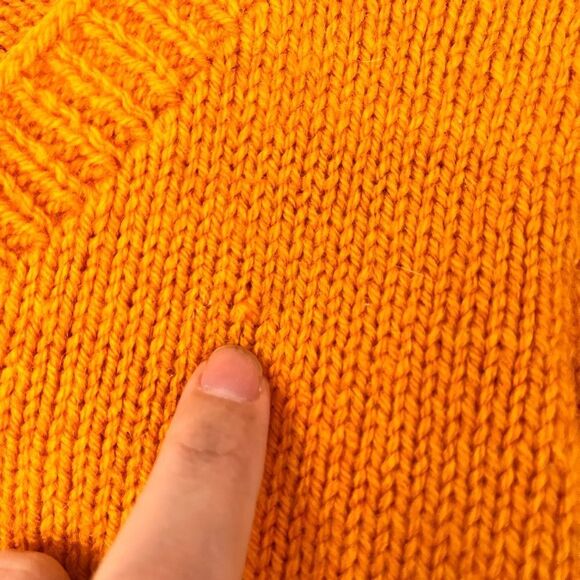 Vintage handmade Yellow Knit Sweater with Train Design - Picture 7 of 11